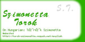 szimonetta torok business card